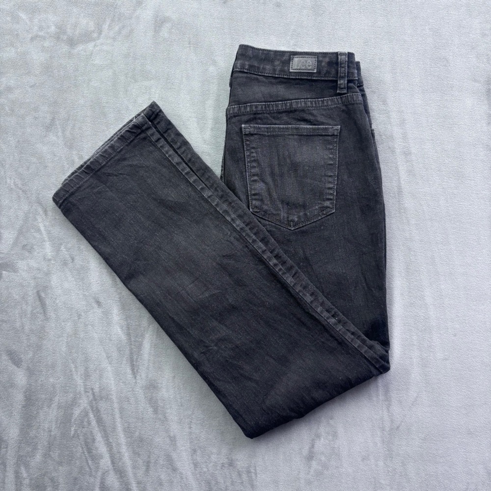 Lee Relaxed Fit Straight Leg High Rise Black Jeans 8 Short 103403601